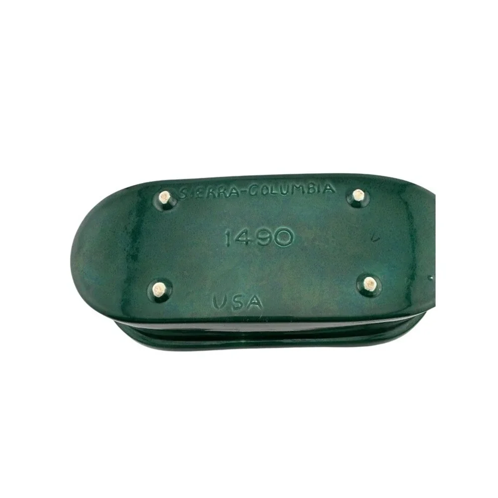 Sierra Columbia Glazed Ceramic Planter Green‎ Oval Vintage USA Decor